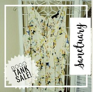 Sanctuary Sleeveless Floral Print Blouse